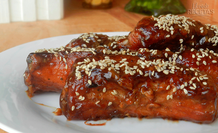 costillas de cerdo al horno en salsa bbq
