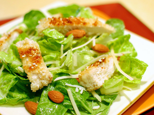 Caesar Chicken Salad (Ensalada César con pollo)