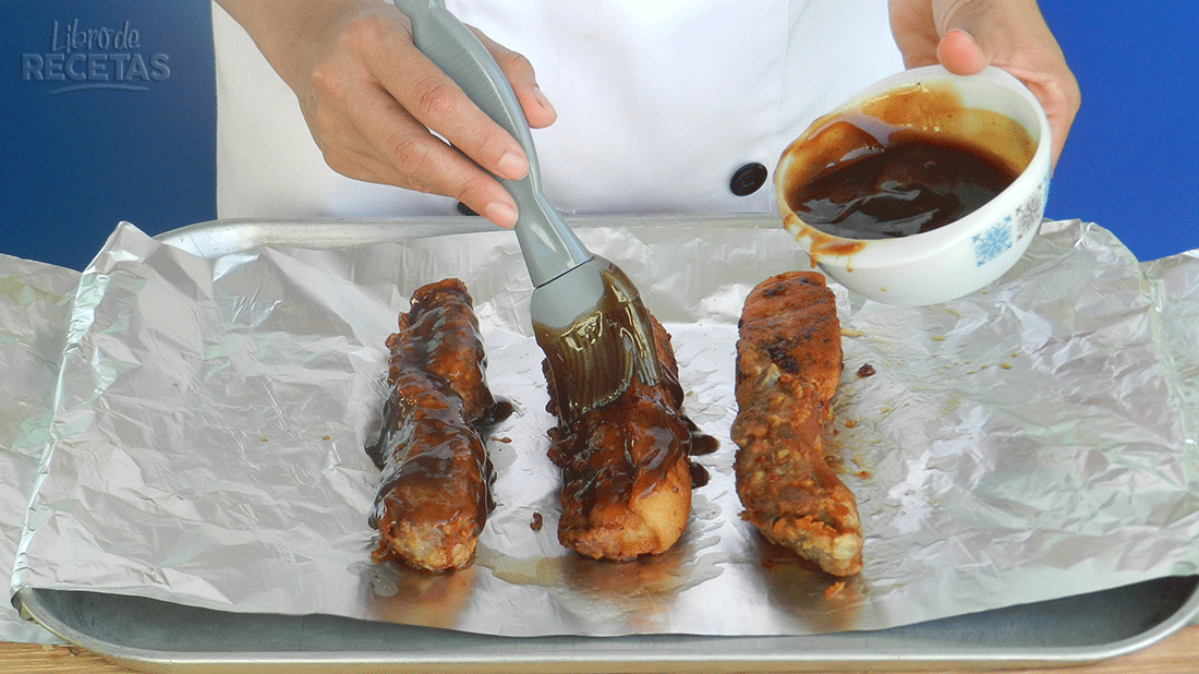 costillas de cerdo en salsa bbq paso 3